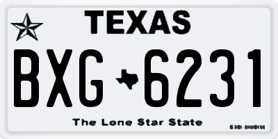 TX license plate BXG6231