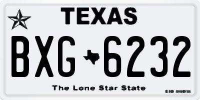 TX license plate BXG6232