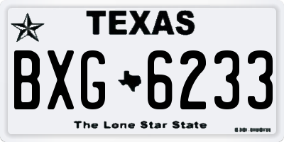 TX license plate BXG6233