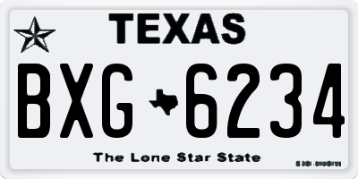 TX license plate BXG6234