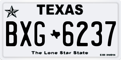 TX license plate BXG6237