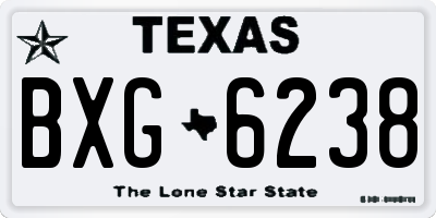 TX license plate BXG6238