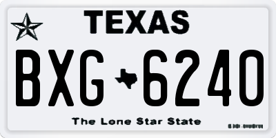 TX license plate BXG6240