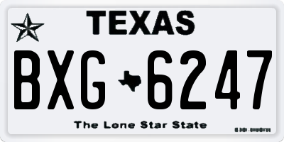 TX license plate BXG6247