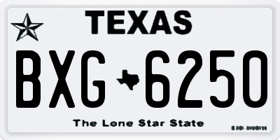 TX license plate BXG6250