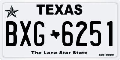TX license plate BXG6251