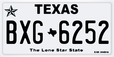 TX license plate BXG6252