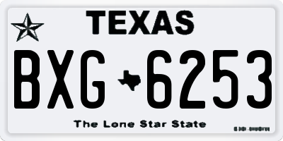 TX license plate BXG6253