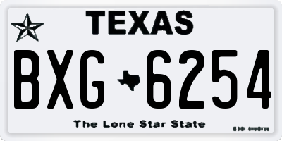 TX license plate BXG6254