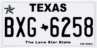 TX license plate BXG6258
