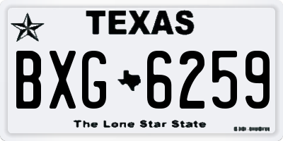 TX license plate BXG6259