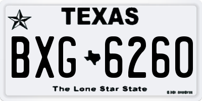 TX license plate BXG6260