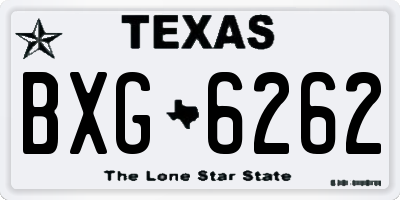 TX license plate BXG6262