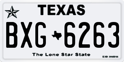TX license plate BXG6263