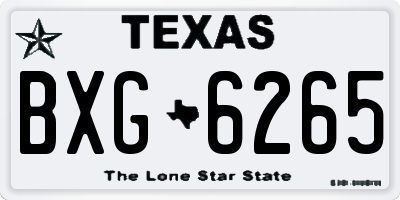 TX license plate BXG6265