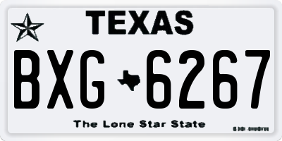 TX license plate BXG6267