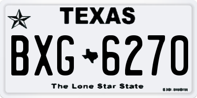TX license plate BXG6270