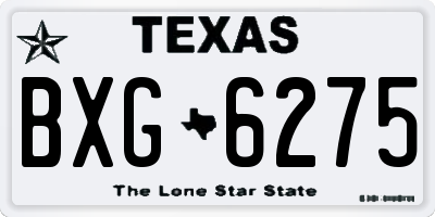TX license plate BXG6275