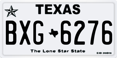TX license plate BXG6276