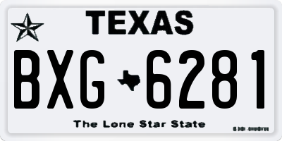 TX license plate BXG6281