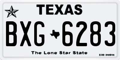 TX license plate BXG6283