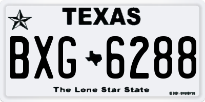 TX license plate BXG6288