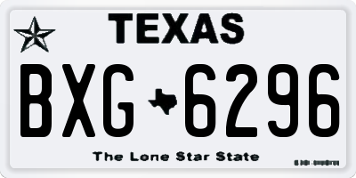 TX license plate BXG6296