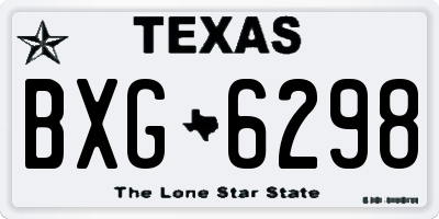 TX license plate BXG6298