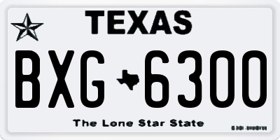 TX license plate BXG6300