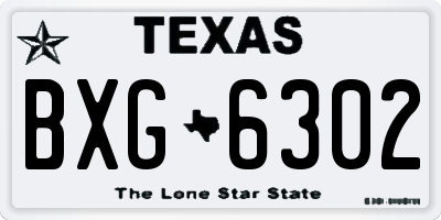 TX license plate BXG6302