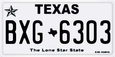 TX license plate BXG6303