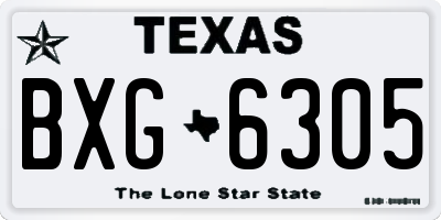 TX license plate BXG6305