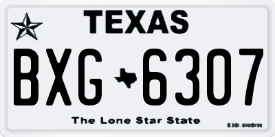 TX license plate BXG6307