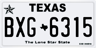 TX license plate BXG6315