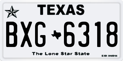 TX license plate BXG6318