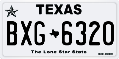 TX license plate BXG6320