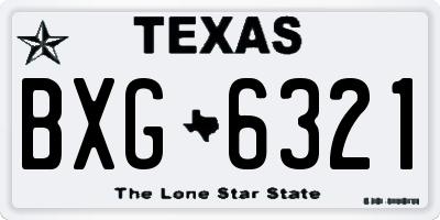 TX license plate BXG6321