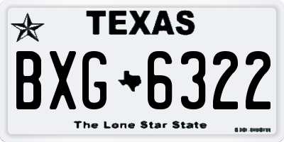 TX license plate BXG6322