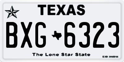 TX license plate BXG6323