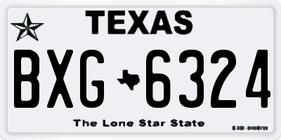 TX license plate BXG6324