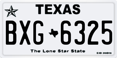 TX license plate BXG6325