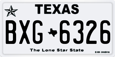 TX license plate BXG6326