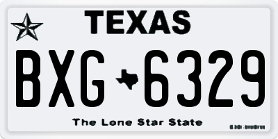 TX license plate BXG6329
