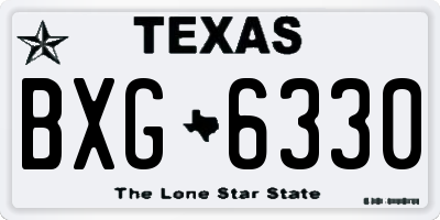 TX license plate BXG6330