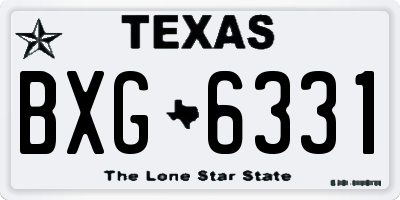 TX license plate BXG6331