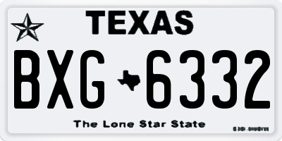 TX license plate BXG6332