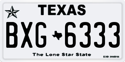 TX license plate BXG6333