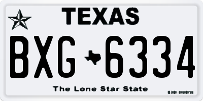 TX license plate BXG6334