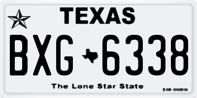 TX license plate BXG6338