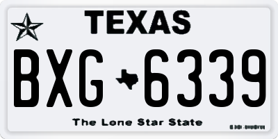 TX license plate BXG6339
